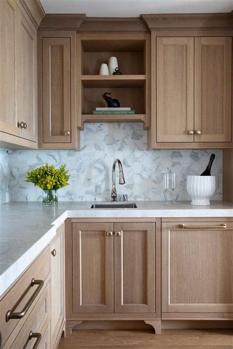 warm white oak cabinets